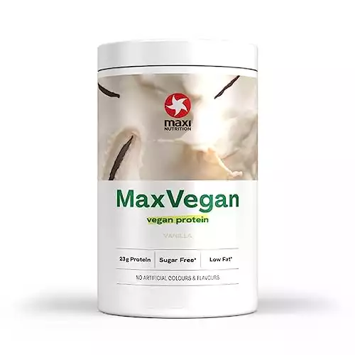 MaxiNutrition Vegan Proteinpulver Vanille 420g, veganes Eiweißpulver aus Erbsen- & Mandelprotein, frei von Soja & ohne künstliche Aromen, ergibt 14 Protein-Shakes mit 23g Protein, Made in Ge...