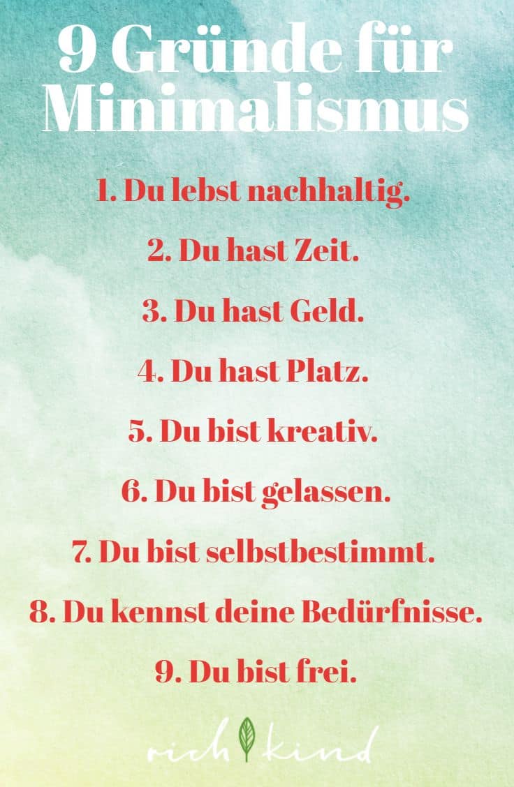 minimalistisch leben hat viele Vorteile
